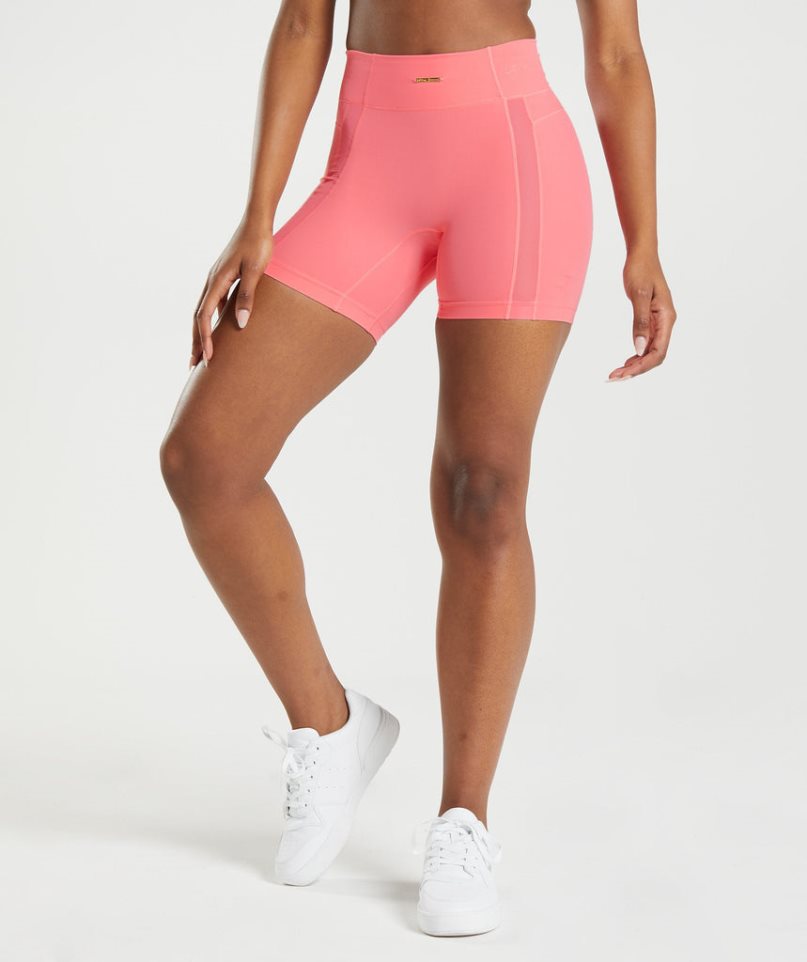 Women\'s Gymshark Whitney Mesh Shorts Pink | CA 6N7DA0